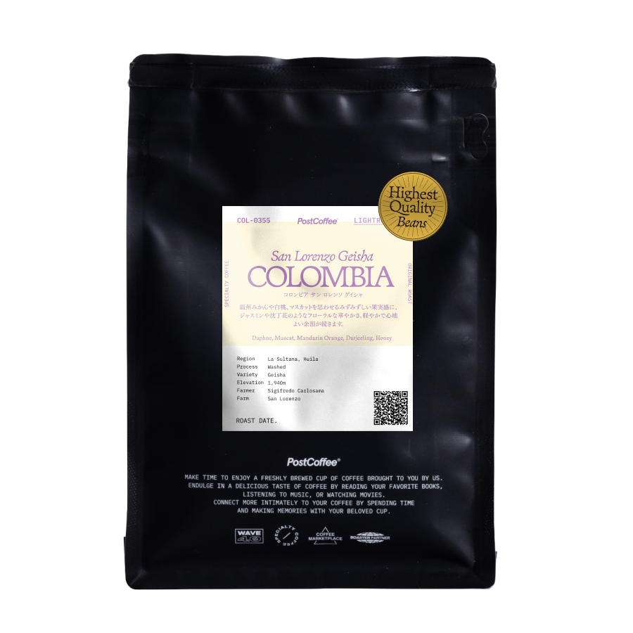 [Artisan Roast] Colombia San Lorenzo Geisha(COL-0355) / 浅煎り